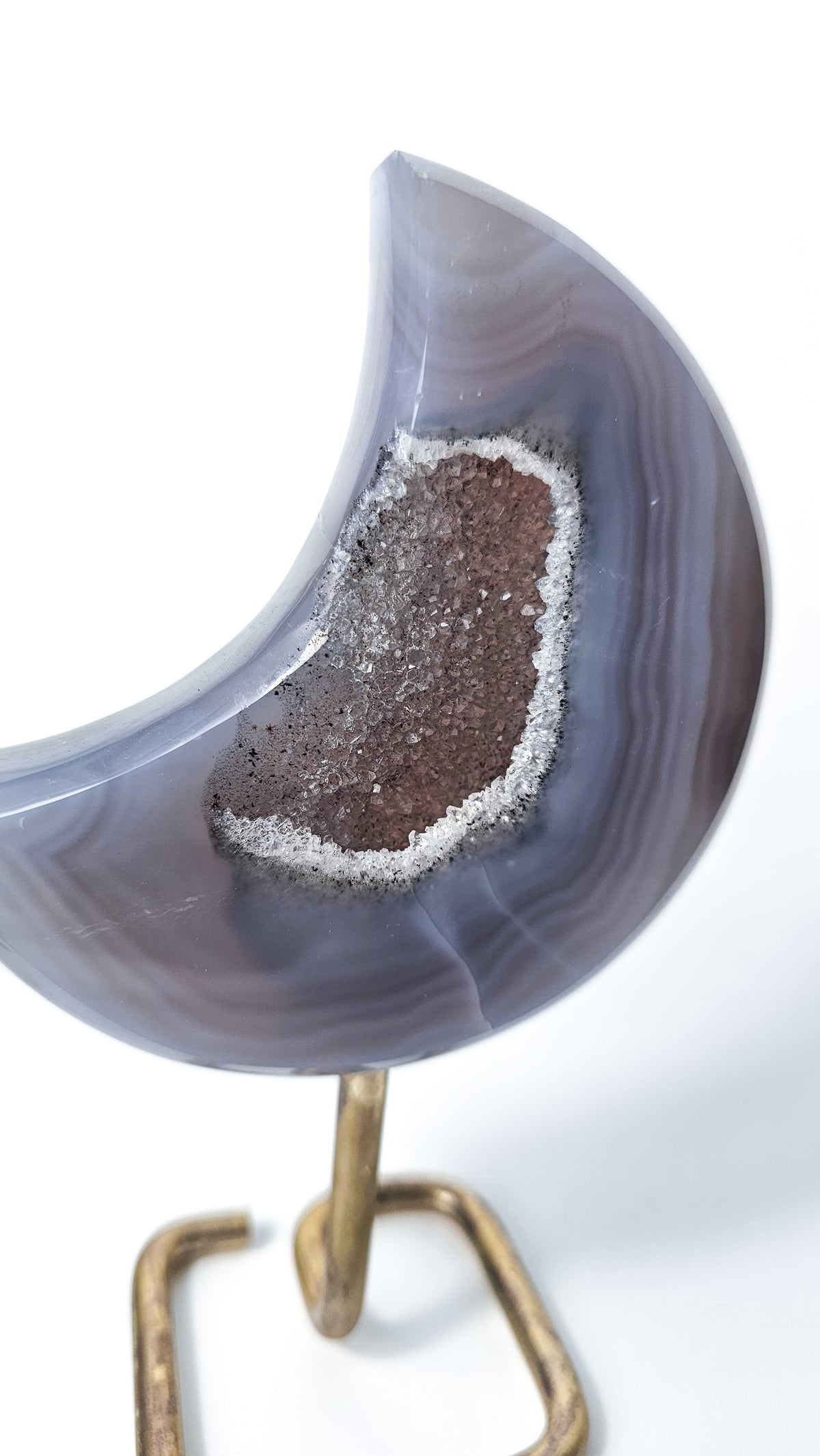 Brazilian Druzy Blue Agate Moon