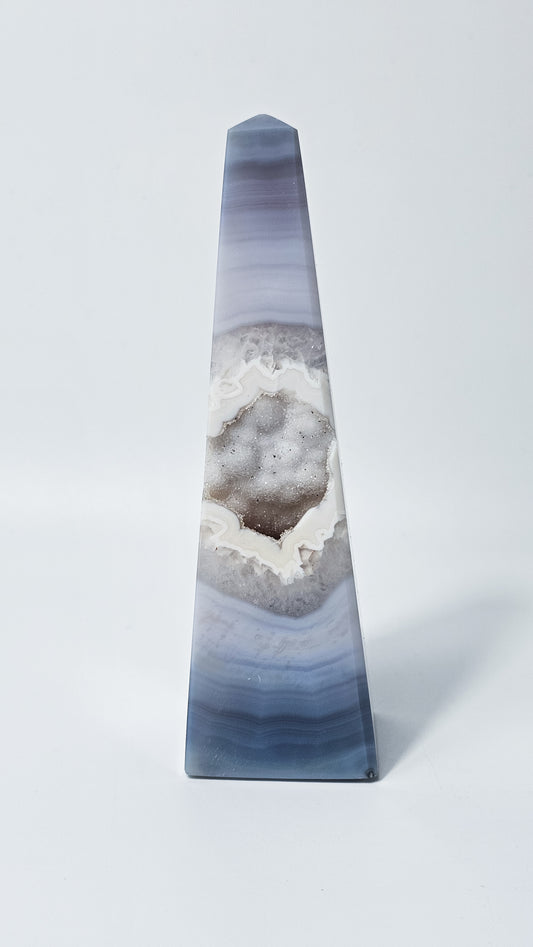 Brazilian Druzy Agate Obelisk