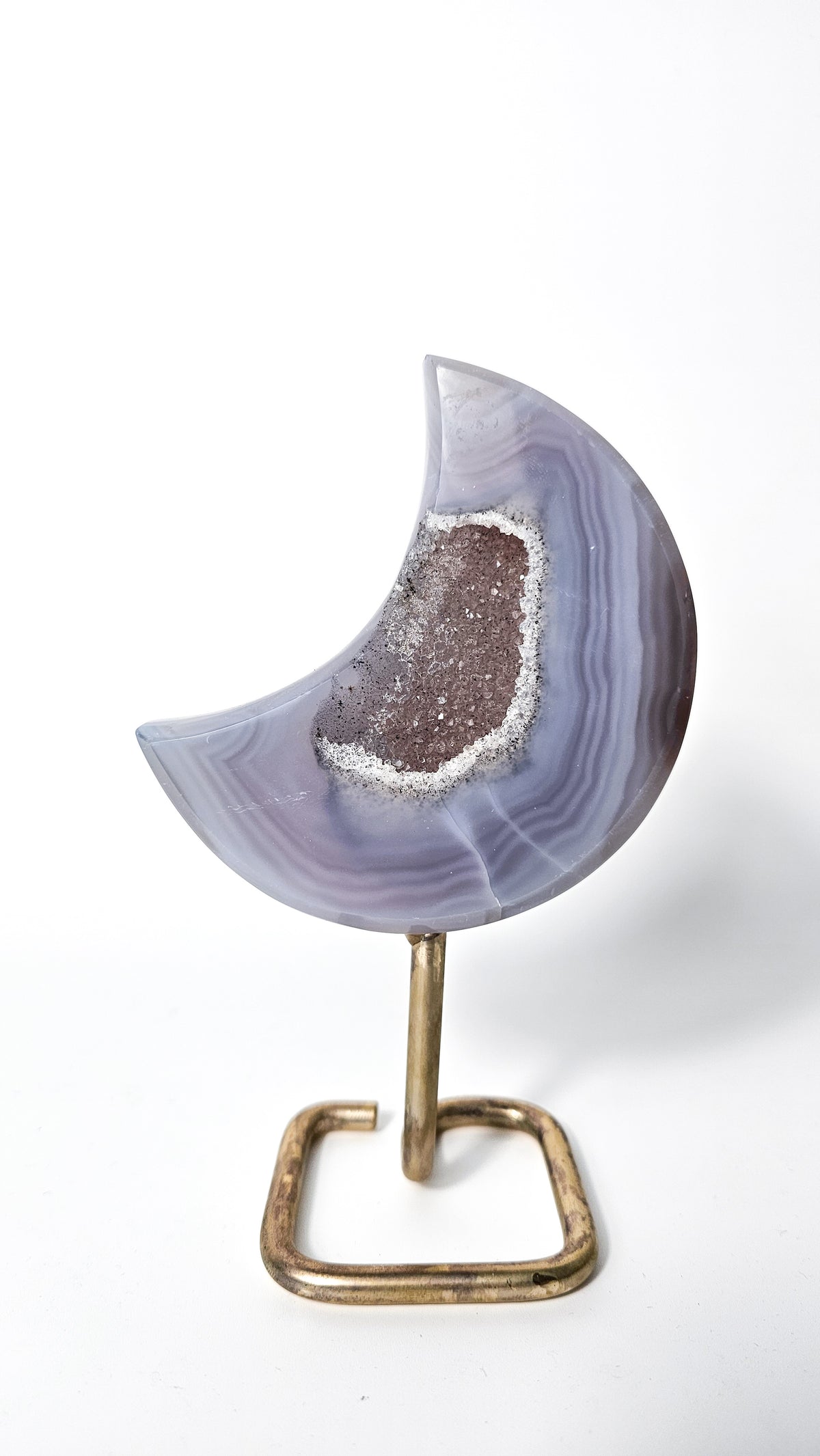 Brazilian Druzy Blue Agate Moon