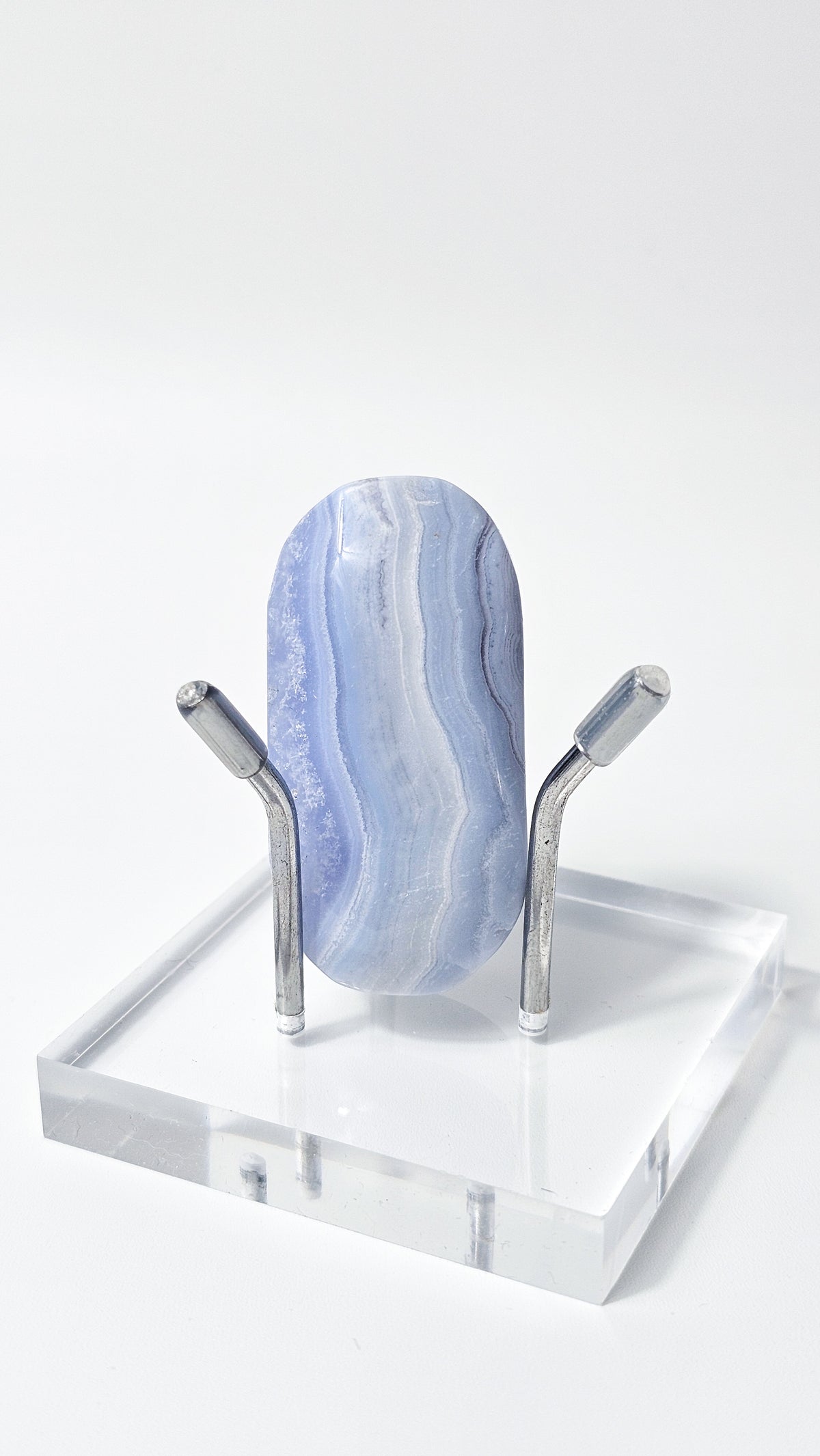 Blue Lace Agate Palm Stone