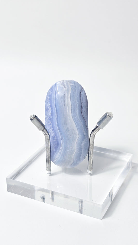 Blue Lace Agate Palm Stone