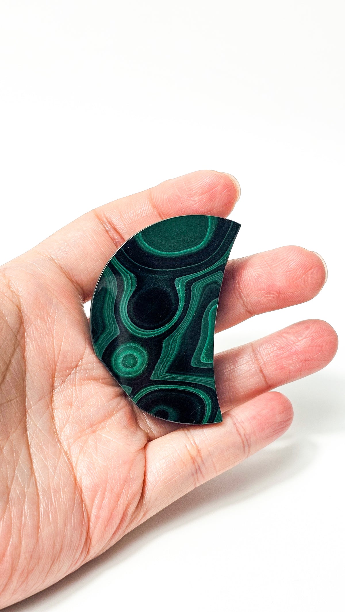 Malachite Self-Standing Moons