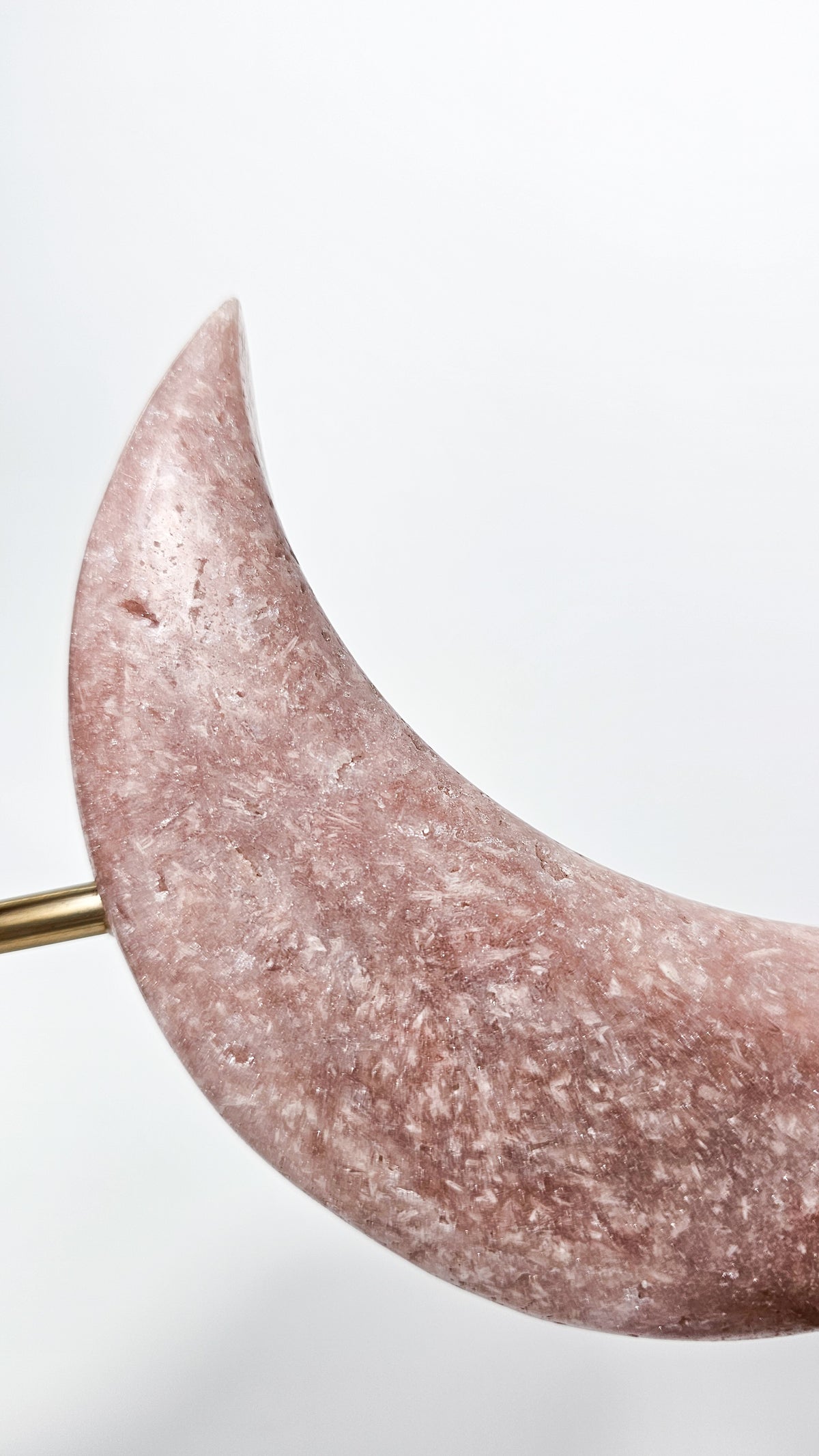 Brazilian Pink Himalayan Quartz Moon on Stand